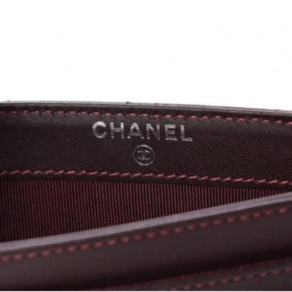 CHANEL | Insert | Calfskin Stitched Removable Insert | Burgundy - Picture 9 of 14